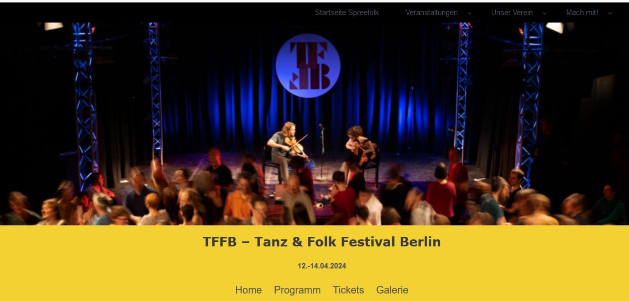 Screenshot der Festival-Website