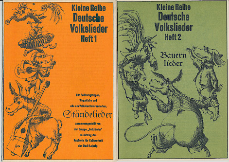 Die ersten beiden Liederhefte von Folkländer von 1978 (Zusammenstellung, Kommentare und Gestaltung Jürgen Wolff)